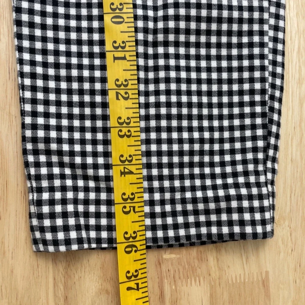 MICHAEL Michael Kors Gingham Cropped Pants Women's Size 14 Black White Check
